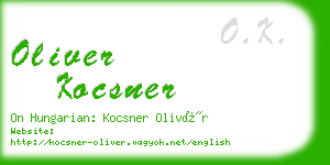 oliver kocsner business card